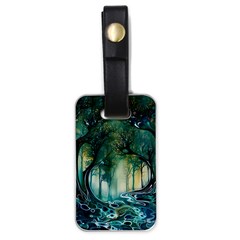 Trees Forest Mystical Forest Background Landscape Nature Luggage Tag (one Side)