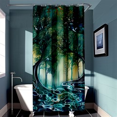 Trees Forest Mystical Forest Background Landscape Nature Shower Curtain 36  X 72  (stall) 