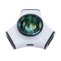 Trees Forest Mystical Forest Background Landscape Nature 3-port Usb Hub