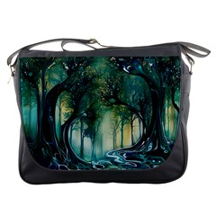 Trees Forest Mystical Forest Background Landscape Nature Messenger Bag