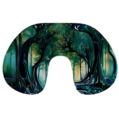 Trees Forest Mystical Forest Background Landscape Nature Travel Neck Pillow