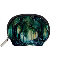 Trees Forest Mystical Forest Background Landscape Nature Accessory Pouch (small) by Maspions