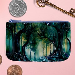 Trees Forest Mystical Forest Background Landscape Nature Large Coin Purse