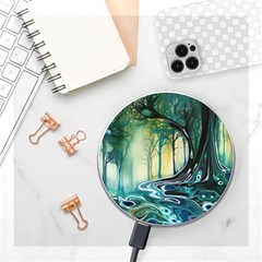 Trees Forest Mystical Forest Background Landscape Nature Wireless Fast Charger(white) by Maspions