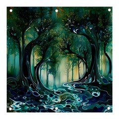 Trees Forest Mystical Forest Background Landscape Nature Banner And Sign 3  X 3 