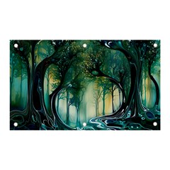 Trees Forest Mystical Forest Background Landscape Nature Banner And Sign 5  X 3  by Maspions