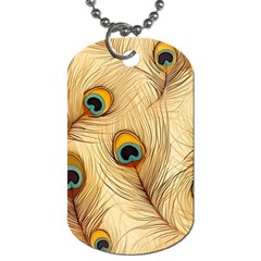 Vintage Peacock Feather Peacock Feather Pattern Background Nature Bird Nature Dog Tag (two Sides)