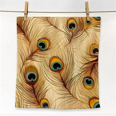 Vintage Peacock Feather Peacock Feather Pattern Background Nature Bird Nature Face Towel by Maspions