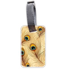 Vintage Peacock Feather Peacock Feather Pattern Background Nature Bird Nature Luggage Tag (two Sides)