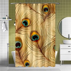 Vintage Peacock Feather Peacock Feather Pattern Background Nature Bird Nature Shower Curtain 48  X 72  (small) 