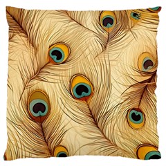 Vintage Peacock Feather Peacock Feather Pattern Background Nature Bird Nature Standard Premium Plush Fleece Cushion Case (one Side)