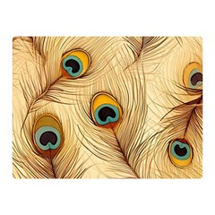 Vintage Peacock Feather Peacock Feather Pattern Background Nature Bird Nature Two Sides Premium Plush Fleece Blanket (mini)