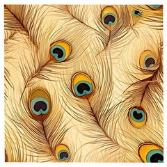 Vintage Peacock Feather Peacock Feather Pattern Background Nature Bird Nature Wooden Puzzle Square