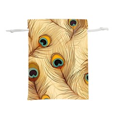 Vintage Peacock Feather Peacock Feather Pattern Background Nature Bird Nature Lightweight Drawstring Pouch (m)