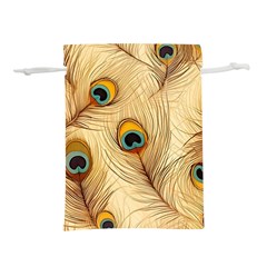 Vintage Peacock Feather Peacock Feather Pattern Background Nature Bird Nature Lightweight Drawstring Pouch (l)