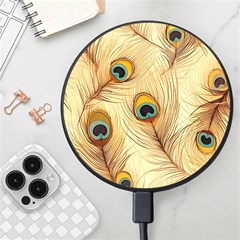 Vintage Peacock Feather Peacock Feather Pattern Background Nature Bird Nature Wireless Fast Charger(black)