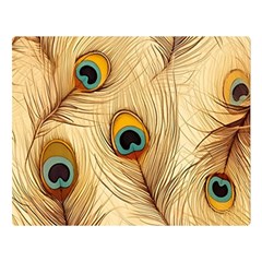 Vintage Peacock Feather Peacock Feather Pattern Background Nature Bird Nature Premium Plush Fleece Blanket (large)