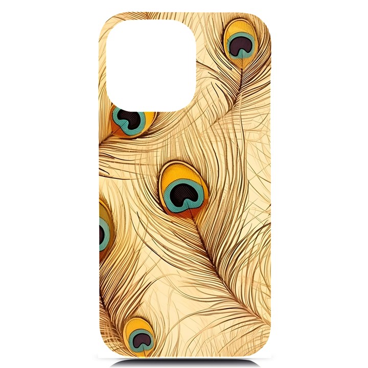 Vintage Peacock Feather Peacock Feather Pattern Background Nature Bird Nature iPhone 14 Pro Max Black UV Print Case