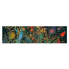 Flowers Trees Forest Mystical Forest Nature Background Landscape Oblong Satin Scarf (16  X 60 )