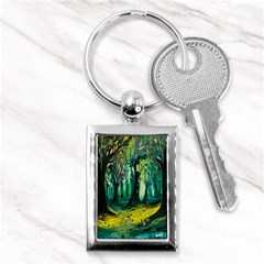 Trees Forest Mystical Forest Nature Junk Journal Landscape Nature Key Chain (rectangle)