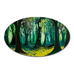 Trees Forest Mystical Forest Nature Junk Journal Landscape Nature Oval Magnet