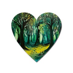 Trees Forest Mystical Forest Nature Junk Journal Landscape Nature Heart Magnet