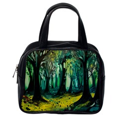 Trees Forest Mystical Forest Nature Junk Journal Landscape Nature Classic Handbag (one Side)