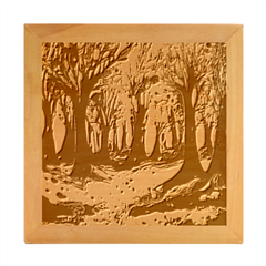 Trees Forest Mystical Forest Nature Junk Journal Landscape Nature Wood Photo Frame Cube by Maspions