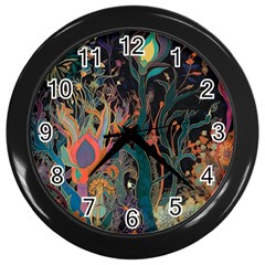 Trees Forest Mystical Forest Nature Junk Journal Landscape Wall Clock (black)