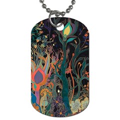 Trees Forest Mystical Forest Nature Junk Journal Landscape Dog Tag (two Sides)