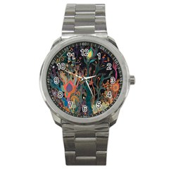 Trees Forest Mystical Forest Nature Junk Journal Landscape Sport Metal Watch