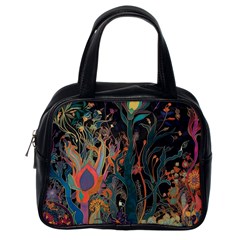 Trees Forest Mystical Forest Nature Junk Journal Landscape Classic Handbag (one Side)