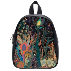 Trees Forest Mystical Forest Nature Junk Journal Landscape School Bag (small)