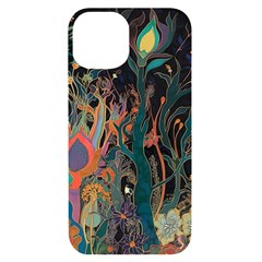 Trees Forest Mystical Forest Nature Junk Journal Landscape Iphone 14 Black Uv Print Case by Maspions