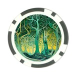 Trees Forest Mystical Forest Nature Junk Journal Scrapbooking Background Landscape Poker Chip Card Guard Front