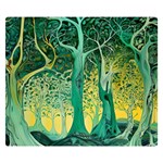 Trees Forest Mystical Forest Nature Junk Journal Scrapbooking Background Landscape Two Sides Premium Plush Fleece Blanket (Kids Size) 50 x40  Blanket Front