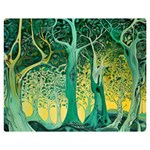 Trees Forest Mystical Forest Nature Junk Journal Scrapbooking Background Landscape Two Sides Premium Plush Fleece Blanket (Teen Size) 60 x50  Blanket Back