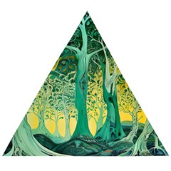 Trees Forest Mystical Forest Nature Junk Journal Scrapbooking Background Landscape Wooden Puzzle Triangle