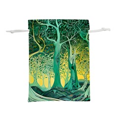 Trees Forest Mystical Forest Nature Junk Journal Scrapbooking Background Landscape Lightweight Drawstring Pouch (l) by Maspions