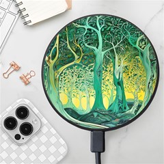 Trees Forest Mystical Forest Nature Junk Journal Scrapbooking Background Landscape Wireless Fast Charger(black) by Maspions