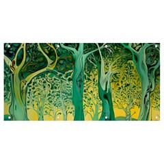 Trees Forest Mystical Forest Nature Junk Journal Scrapbooking Background Landscape Banner And Sign 8  X 4 