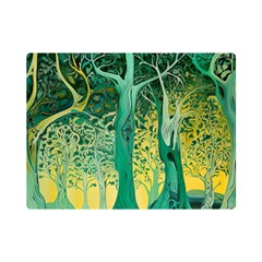 Trees Forest Mystical Forest Nature Junk Journal Scrapbooking Background Landscape Premium Plush Fleece Blanket (mini) by Maspions