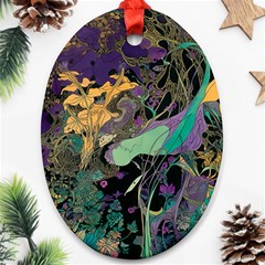 Flowers Trees Forest Mystical Forest Nature Ornament (oval)