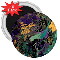 Flowers Trees Forest Mystical Forest Nature 3  Magnets (10 Pack) 