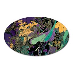 Flowers Trees Forest Mystical Forest Nature Oval Magnet