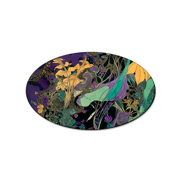 Flowers Trees Forest Mystical Forest Nature Sticker Oval (10 pack)