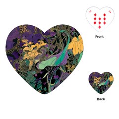 Flowers Trees Forest Mystical Forest Nature Playing Cards Single Design (heart)