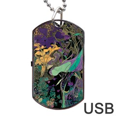 Flowers Trees Forest Mystical Forest Nature Dog Tag Usb Flash (one Side)