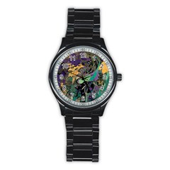 Flowers Trees Forest Mystical Forest Nature Stainless Steel Round Watch