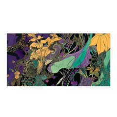 Flowers Trees Forest Mystical Forest Nature Satin Wrap 35  X 70 